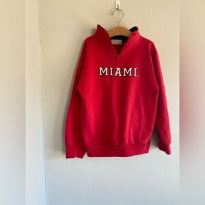 Third street Red Miami University youth quarter zip sweatshirt